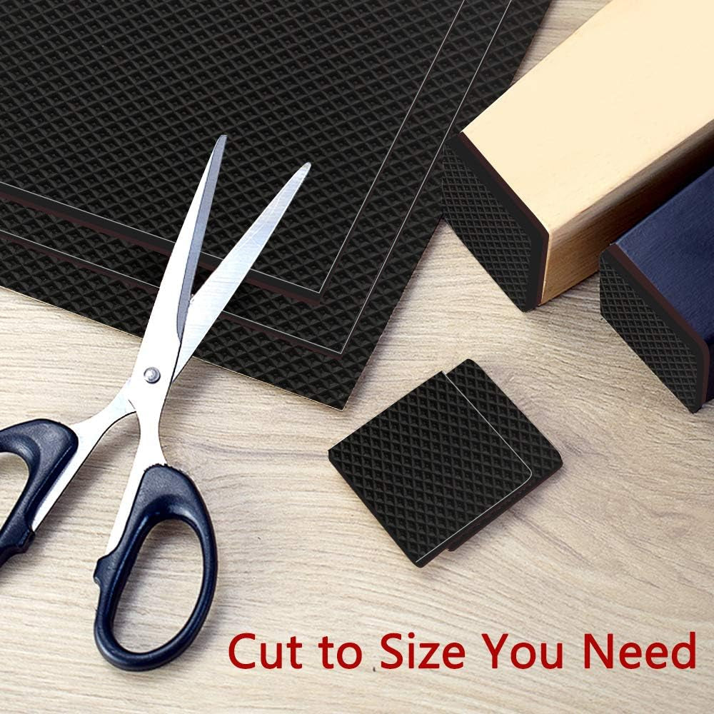 Non Slip Furniture Pads -12Pcs 4" Furniture Grippers Hardwood Floors, Non Skid for Furniture Legs,Self Adhesive Rubber Feet, anti Slide Furniture Floors Protectors for Keep Couch Stoppers