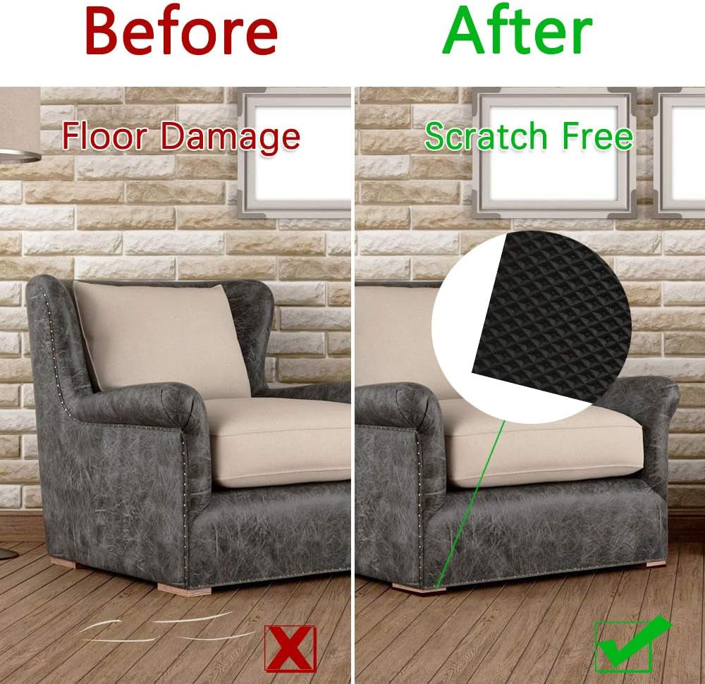 Non Slip Furniture Pads -12Pcs 4" Furniture Grippers Hardwood Floors, Non Skid for Furniture Legs,Self Adhesive Rubber Feet, anti Slide Furniture Floors Protectors for Keep Couch Stoppers