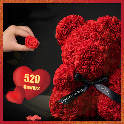 Wedding Teddy Rose Bear with Box ＆ Led Light for Girlfriend Valentines Gifts USA